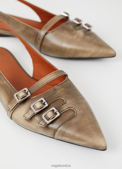 Ballet Flats Vagabond Hermine Shoes Grey Brush Off Leather Women DPX48191