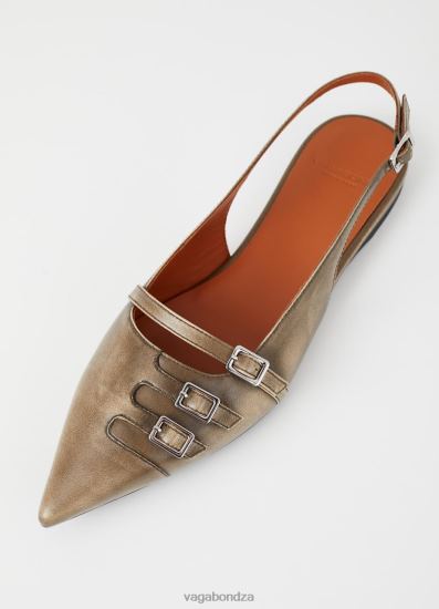 Ballet Flats Vagabond Hermine Shoes Grey Brush Off Leather Women DPX48191